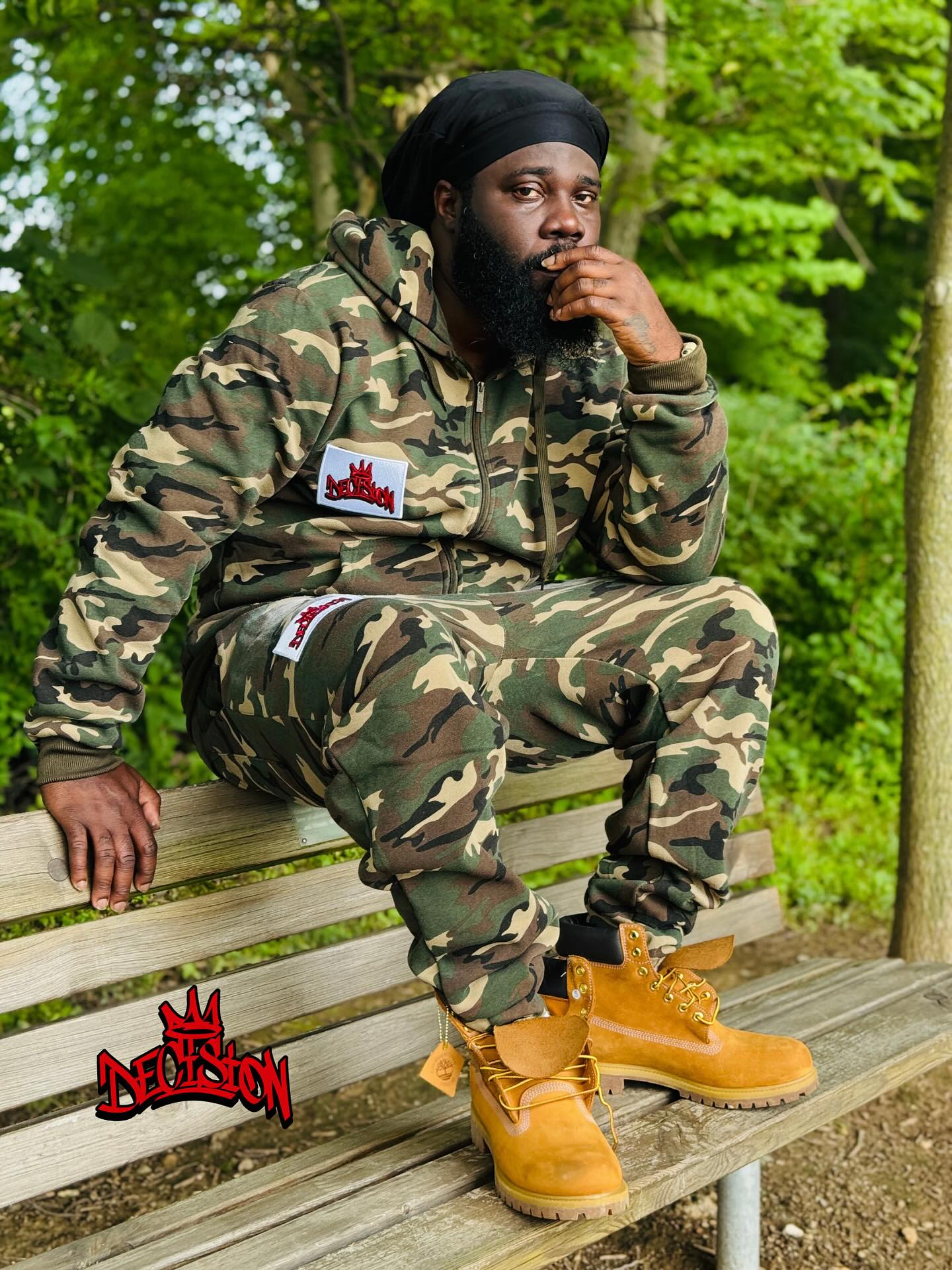 Get your decision camouflage hoodie and pants at @decision__era ( decisionerabrand.com )